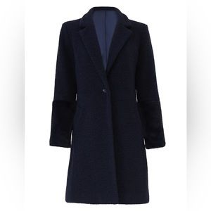 Hutch Wool / Faux Fur Navy Elaina Coat XL